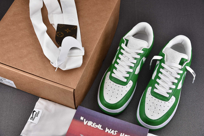 nike low air force 1 x green white
