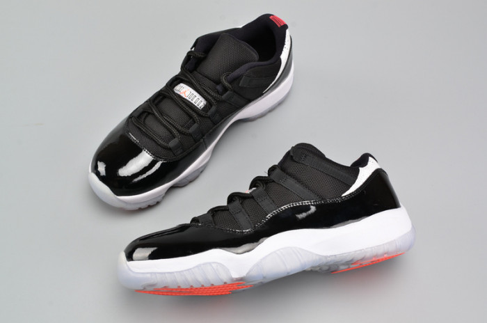 air jordan 11 retro low "infrared 23" black mens 528895-023