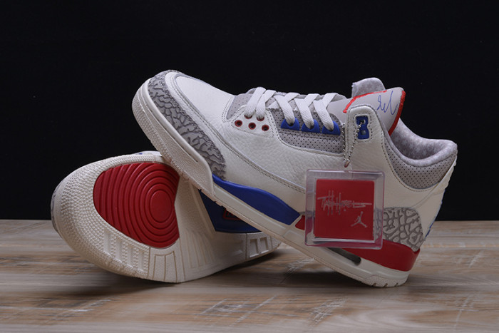 air jordan 3 retro "charity game" sail red mens 136064-140