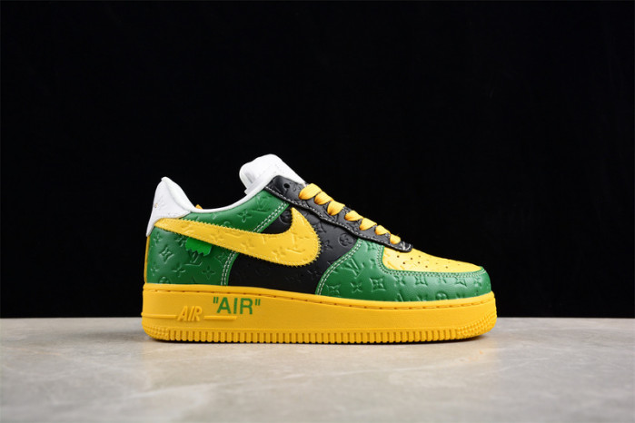 nike low air force 1 x yellow green