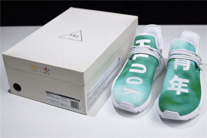 pharrell x  nmd hu holi nmd mc "youth" green/white f99760