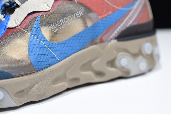 undercover x nike react element 87 khaki red bq2718-200