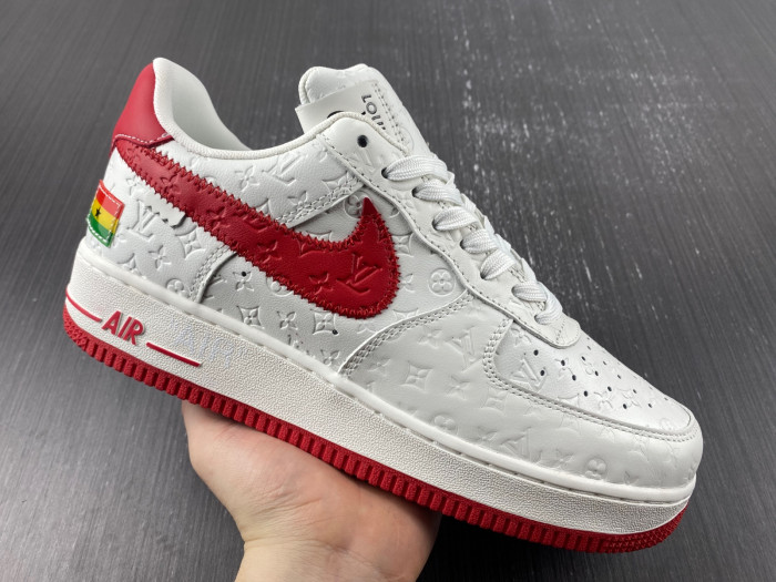 nike low air force 1 x white red