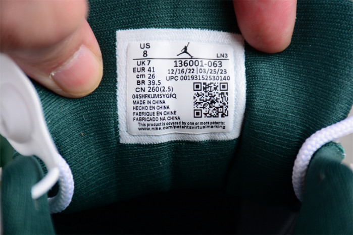 air jordan 12 white and green 136001-063