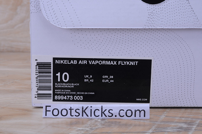 nikelab air vapormax flyknit "triple black" - 899473 003