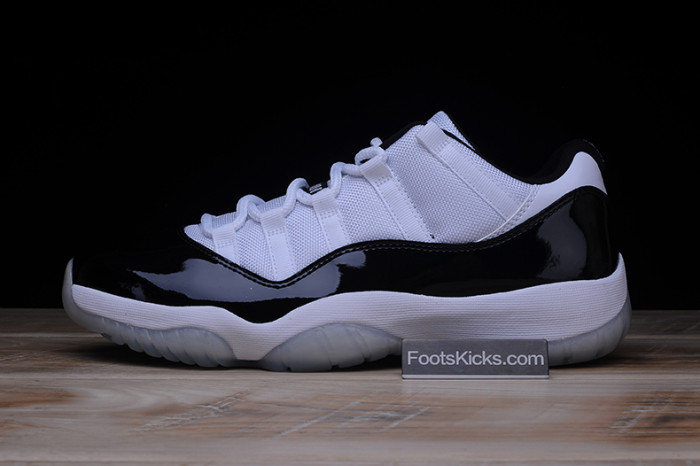 air jordan 11 retro low "concord" black/ white mens 528895-153